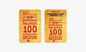 GradMalaysia 2017 Malaysia's 100 Leading Graduate Employers – 10th Anniversary badges